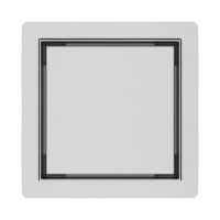 Roltechnik rozsdamentes acél zuhanyfolyóka - padlóösszefolyó burkolható vagy teli fedlappal 20x20 cm