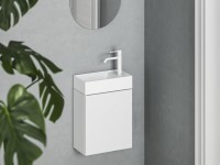 Ravak Veda 40 cm fürdőszobabútor, mosdóval együtt, Magasfényű fehér színben