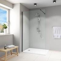 Roltechnik Project Line EI TWF Walk-in zuhanyfal, fekete profillal