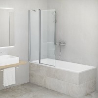 Roltechnik CI BAE 2 részes kádparaván 110 cm, króm profillal, RothETC üvegfelület kezeléssel