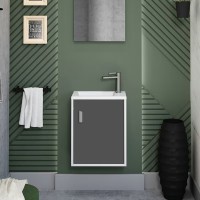 Coycama Pynky 40 cm alsó fürdőszobabútor, acryl mosdóval, Anthracite matt színben