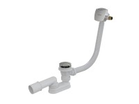 Ravak kád le- és túlfolyószett, kádfeltöltés a túlfolyónál, szögletes tekerőgombbal, 570 mm, króm X0