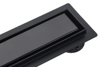 Roltechnik Rozsdamentes 80 cm zuhanyfolyóka látszó vagy burkolható fedlappal FEKETE színben 