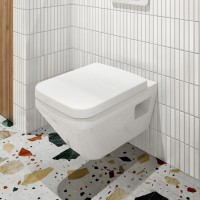 Villeroy & Boch Architectura - perem nélküli fali WC TwistFlush öblítéssel+ lecsapódásmentes WC ülők