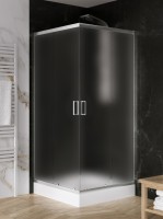New Trendy Suvia 80x80 cm szögletes zuhanykabin, szatén- intim üveggel, Active Shield bevonattal, kr