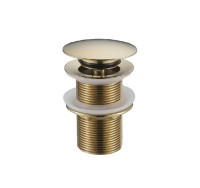 LUNART Click-Clack leeresztő túlfolyó nélküli mosdóhoz, nagytányéros, arany