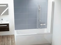 Ravak CVS1 egyrészes kádparaván 80x150 cm szatén keret + átlátszó üveg, jobbos vagy balos változat