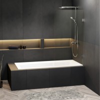 Riho Scandic NXT X409 kádparaván,150x70 cm, króm, Riho Shield vízkőmentes üvegbevonattal