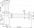 Alcaplast A400 Design mosdószifon, fekete, kerek