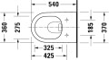 Duravit D-Neo Rimless - perem nélküli fali WC, Durafix (láthatatlan) rögzítéssel