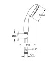 Grohe Tempesta 100 zuhanyszett fali tartóval, 2 funkciós zuhanyfejjel 26164001