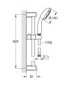 Grohe Tempesta 100 rudas zuhanyszett, 2 funkciós zuhanyfejjel 27646001