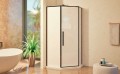 N-smart Diamond Black 90x90 cm ötszögletű zuhanykabin nyílóajtóval, fekete profillal, intim ü