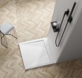 Arezzo Design Stone 90x90 cm kőhatású, lapos, csúszásmentes öntöttmárvány zuhanytálca, 4 s