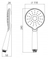 Sapho Kézi zuhanyfej, zuhanyfej átmérő 110 mm Ø, króm-fehér, 1204-28