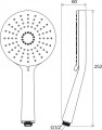 Ravak Flat XXL zuhanyfej, kézi, 3 funkciós, 140 mm, króm színben 961.00/X07P344